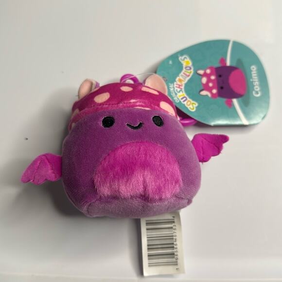 Squishmallows Other - NWT Squishmallow Cosimo the Mushroom Bat Clip 3”